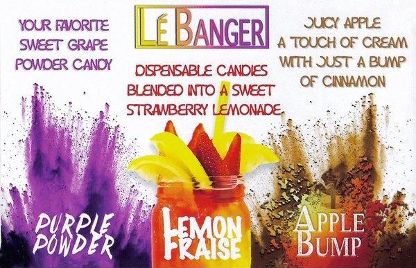 Le Banger 120ml, three flavors available in 3mg and 6mg