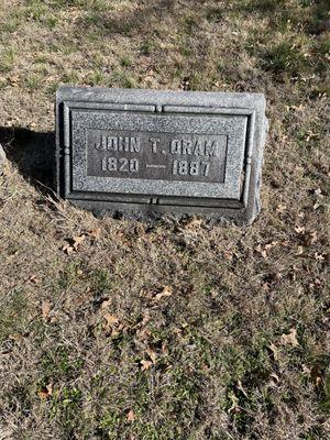 John T Oram gravestone