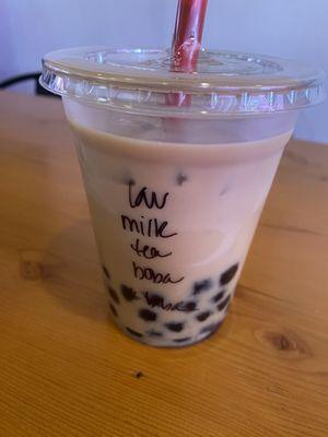 Boba Lavender Milk Tea. Extra lavender and extra boba.