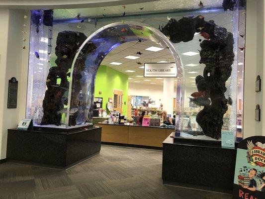 Aquarium in the library