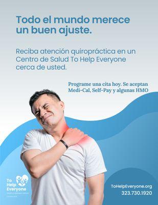 Atención quiropráctica ahora disponible aquí en Lennox.