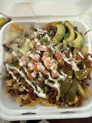 The nachos are not your normal nachos they are so filling. To where I could eat it all