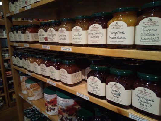 Huge variety of jams, jellies