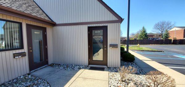 Front door of the building