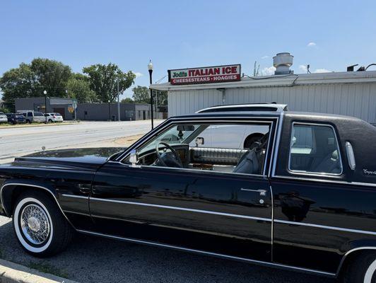 Outside of Jodi's in my 1979 Cadillac coupe Deville