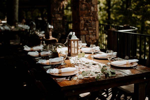 Rustic wedding tableware