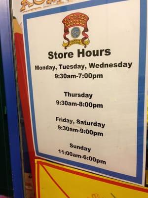 Store Hours!