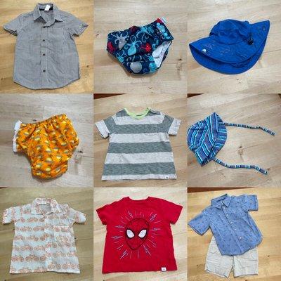 Toddler clothes, including swim diapers