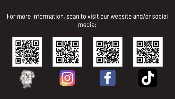 Here are some quick links to our social media page and our website.