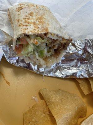 Burrito with chicken