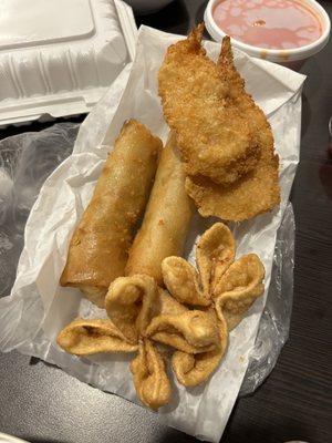 Appetizer Sampler that came with the family dinner.