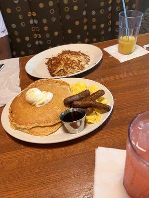 Sausage Links and 2 Eggs with a side of hash