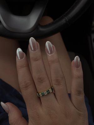 French tip ombré with chrome