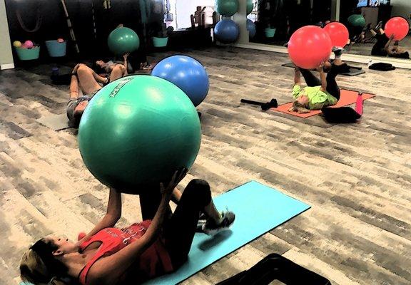 Core stability ball builds a strong core.