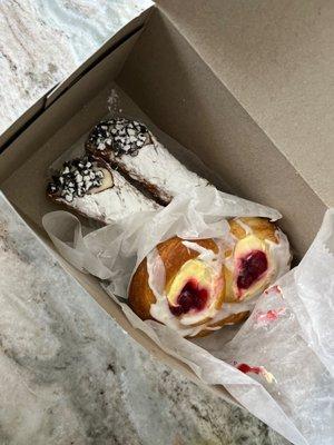 Canolli and cherry danish