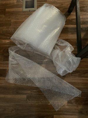 This is how the driver handed me the bubble wrap on the 2nd delivery.