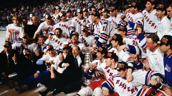 The 1994 New York Rangers Stanley Cup championship team.