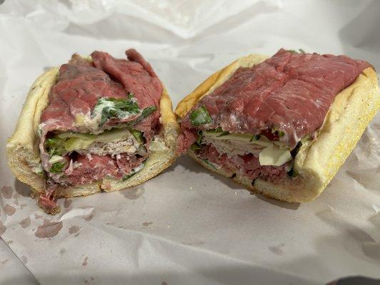 Roast beef & Turkey 8" hoagie