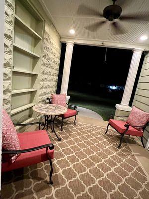 The back patio and lovely morning coffee area