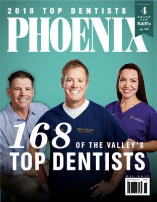 Dr Kelly Top Oral Surgeon in the Valley for 4 straight years, See Phoenix Magazines Top Dental Issues