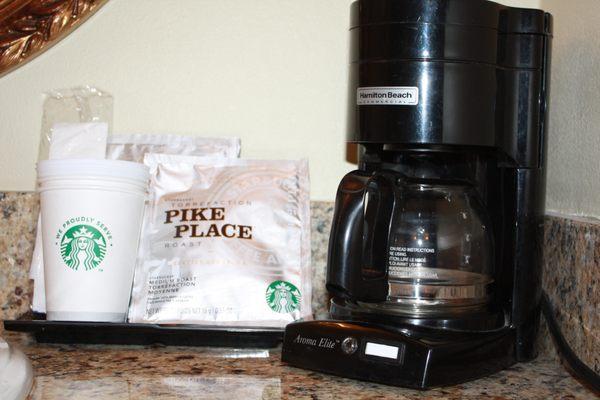 Starbucks in room Coffee!!!