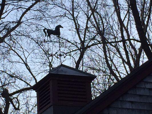 Metal roof cupola and weather vane back in action