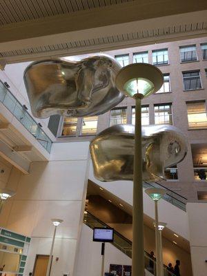 Sculpture hanging in the lobby.....2 clouds