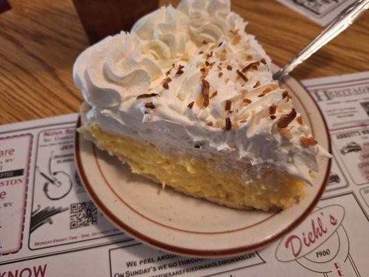 Homemade coconut cream pie