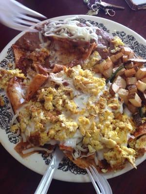 Big plate of Chilaquiles