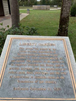 Plaque explaining garden