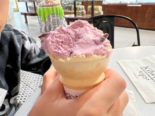 Half-eaten Blueberry Waffle Cone flavor