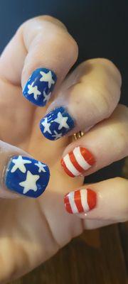 Patriotic gel nails