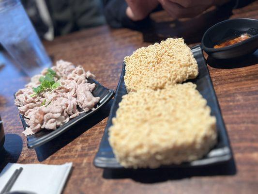 Beef Slices and Instant Noodle add-ons