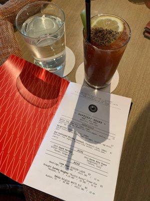 Bloody Mary and hour menu!