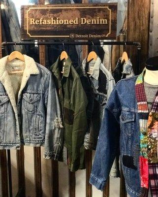 Refashioned denim jackets