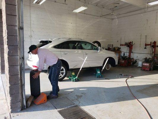 John working on my car