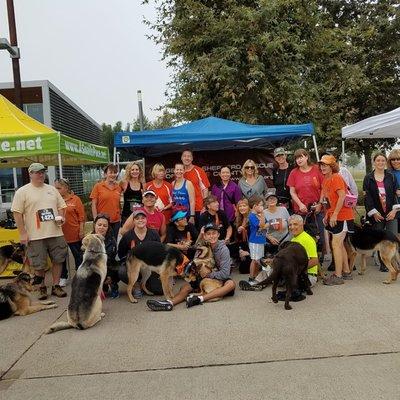 Supporting GSROC at a 5k race my Team and I with the dogs