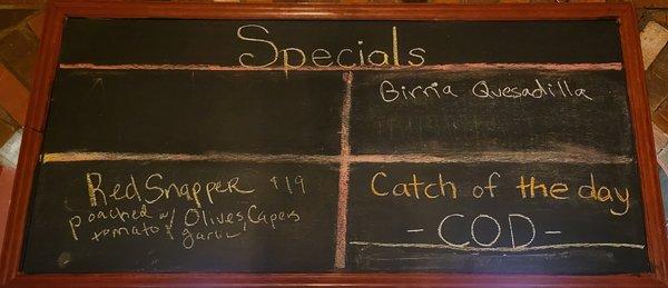 Specials of the day