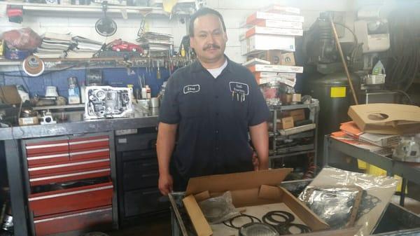 Our transmission Master Rebuild Technician Lauro. Say cheese!