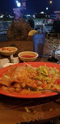 The sea food poblano enchiladas