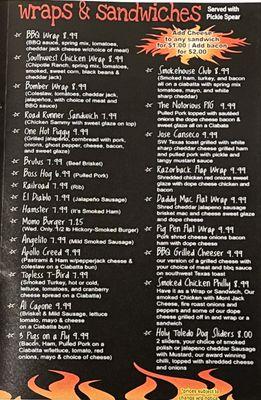 Current Menu as of Aug 2023!