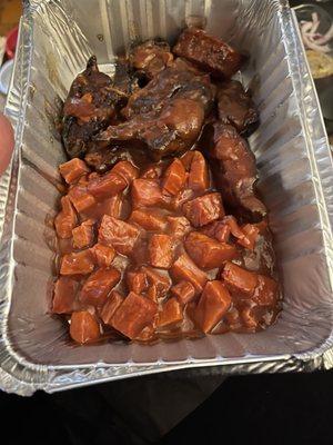 Rib tips and "brisket". Disgusting.