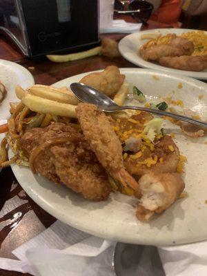 the chicken was hard couldn't eat.