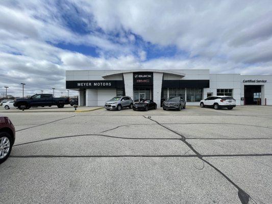 Meyer Motors pictured here on a beautiful April afternoon.