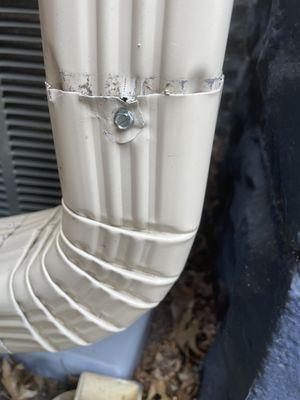 Damaged downspout