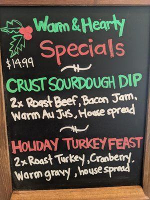 Warm up with our Hearty Specials!