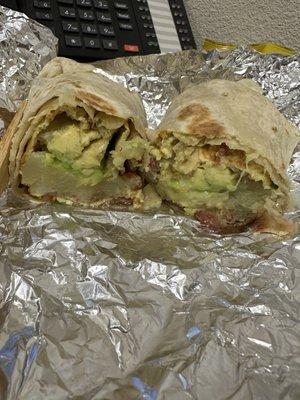 Breakfast Burrito w/ avocado