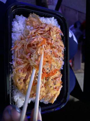 Spicy crabstick riceplate