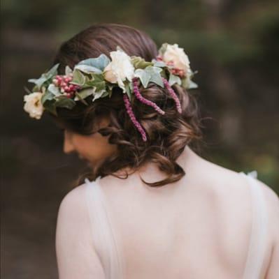 Hair by Angela at Bei Capelli, flower crown by Fleur des Lis, photo by Emily Delamater