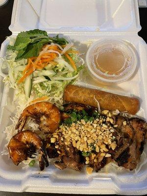 Grilled Chicken, Shrimp, and Egg-roll Vermicelli Bowl